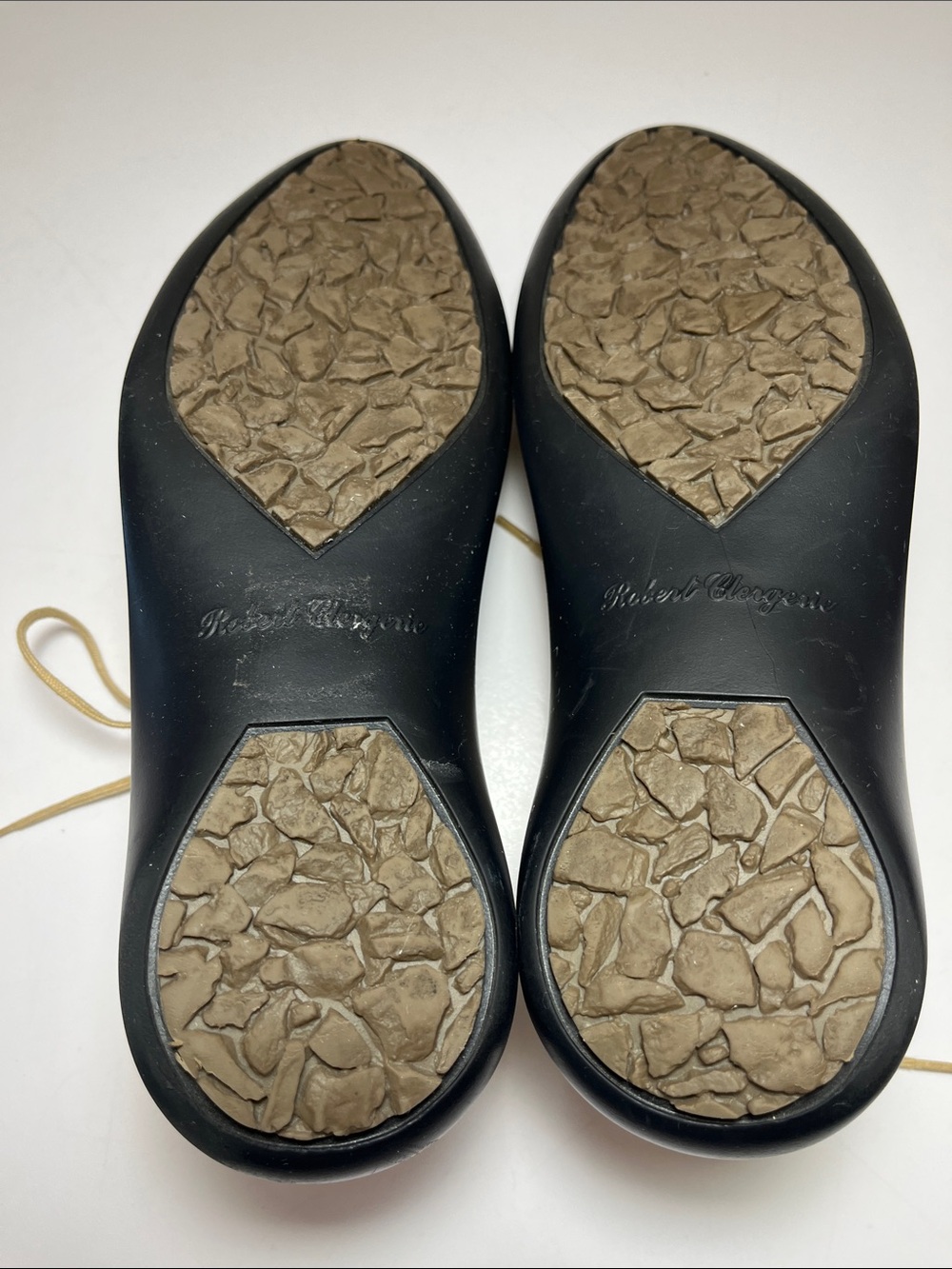 Robert Clergerie Vintage Womens Oxfords, size 8, cream & black spectator wedge - Picture 6 of 10